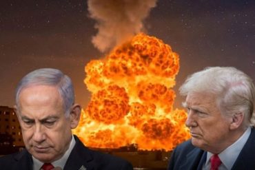 Political leaders discussing Iran Israel conflict with explosion backdrop