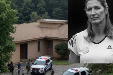 Police vehicles and law enforcement at residential building in tribute to Jaden Agassi Jaz Agassi