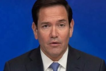 Marco Rubio Iran negotiations discussion on blue background