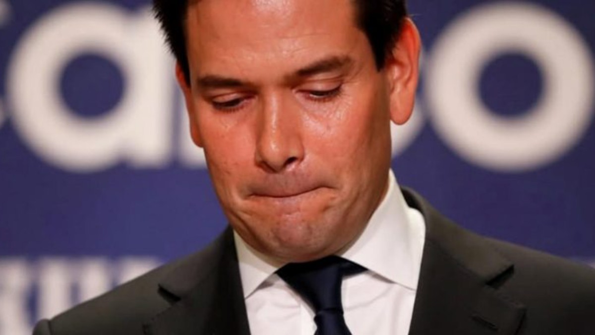 Marco Rubio power shift moment at political event with serious expression