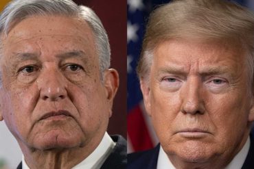 Mexican president and Trump at official meeting discussing bilateral relations