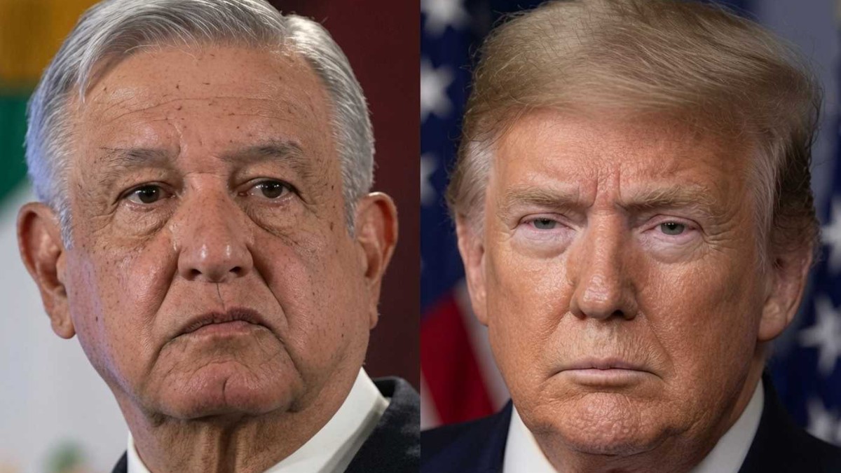 Mexican president and Trump at official meeting discussing bilateral relations