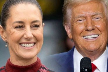 Mexican President and Trump at political event smiling together