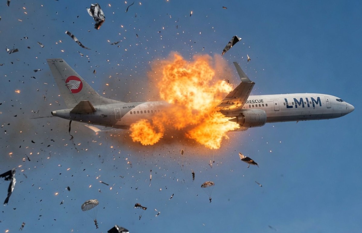 Plane with more than 244 onboard just crash in mid-air explosion with debris falling