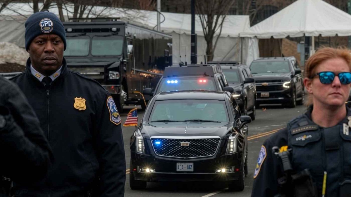 Secret Service shooting incident near White House with armed officers and protective vehicles