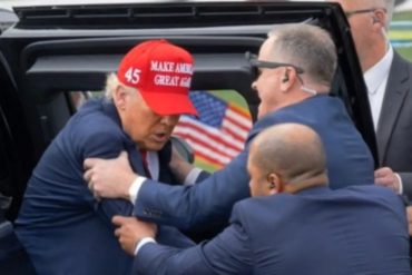 Security personnel assist during incident related to Trump shot misinformation claims and assassination attempt