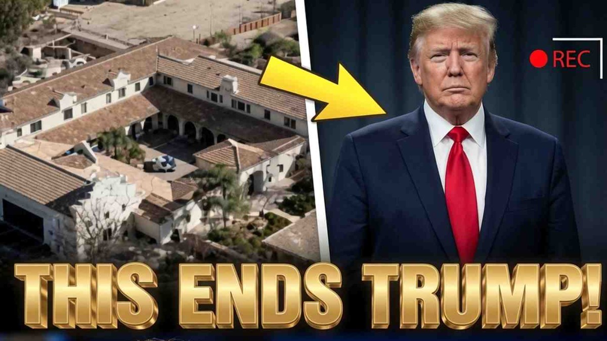 Aerial view of Zorro Ranch property featured in Epstein investigation coverage with political figures