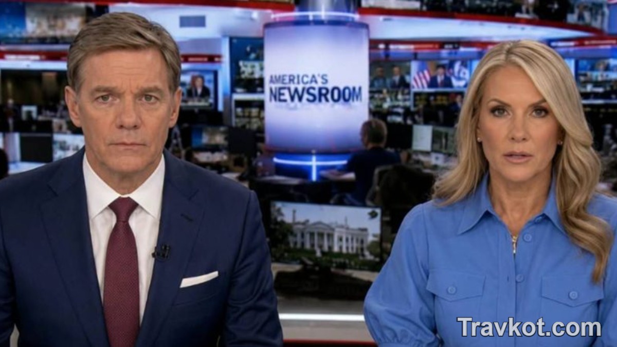 News anchors reporting on missing scientists NASA story in America's Newsroom studio