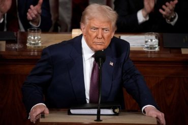 Political figure at podium with text about RINO promising to blow up SAVE America Act