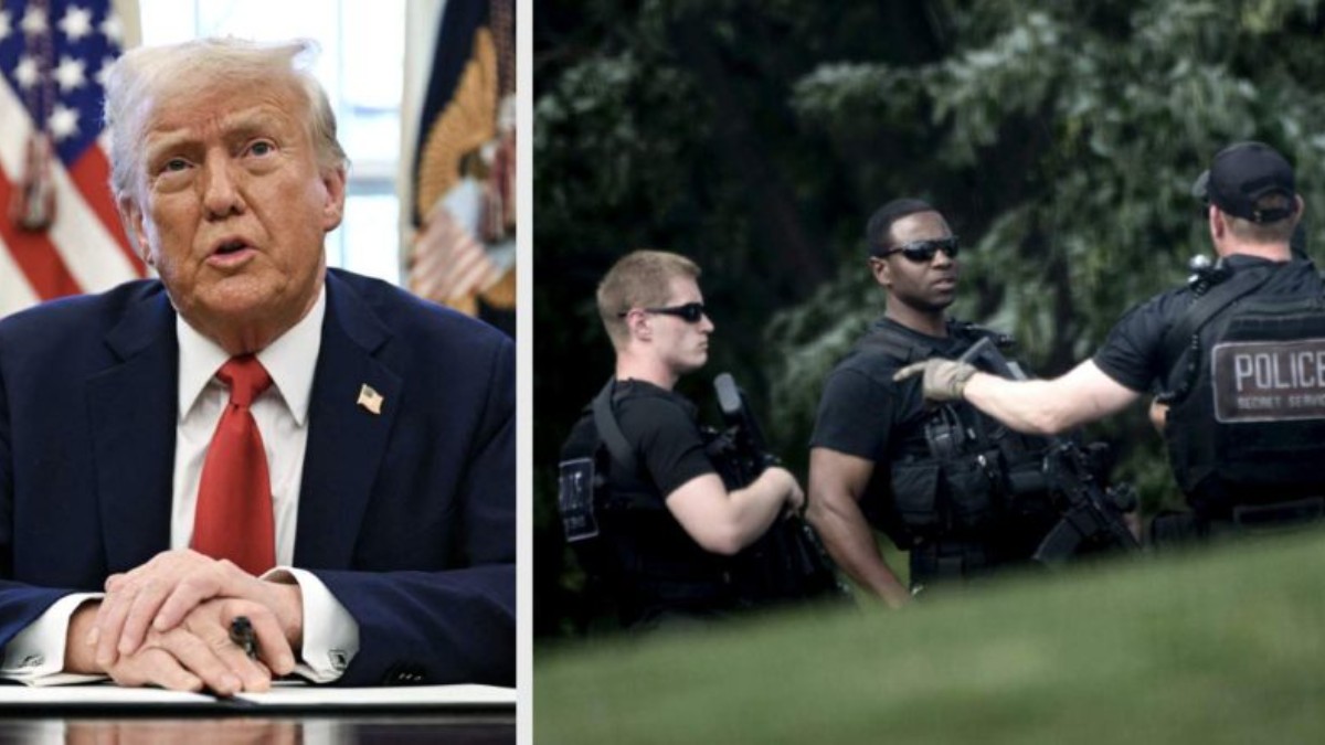 Secret Service ushers reporters into WH briefing room after security alert during presidential address