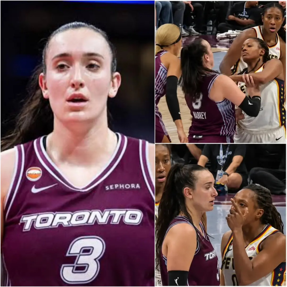 Indiana Fever Sophie Cunningham Toronto basketball game interaction between players